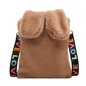 Women Cute plush phone bag small Crossbody backpack shoulder Bag 22448