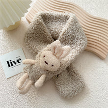 Load image into Gallery viewer, Girls Rabbit Curly Plush Scarf Solid Color Scarf 22509