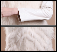 Load image into Gallery viewer, Natural Raccoon Fur Coat Female with Genuine Leather Elastic Sleeve Coats