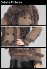 Load image into Gallery viewer, Natural Sheep Fur Coat Double Faced Overcoat Lamb Leather with Fur Women Dress