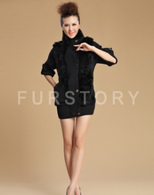 Load image into Gallery viewer, Natural Rabbit Fur Coat Jacket Overcoat Fur Coat Women