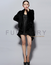 Load image into Gallery viewer, Natural Rabbit Fur Coat Jacket Biggest Size Jacket Winter Long Overcoat