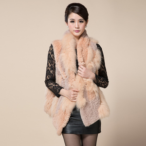Natural Fox + REX Rabbit Fur Vest Jacket Coat