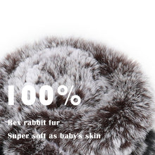 Load image into Gallery viewer, Women&#39;s Rex Rabbit Fur Scarf Ladies Flowers Crochet Winter Warm Knitted Fashion Scarf Scarves for Women