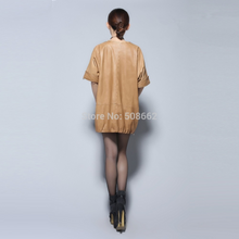 Load image into Gallery viewer, Genuine Sheep Leather Coat Cool Women Leather Jacket Top Grade Lamb Leather Overcoat