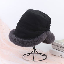Load image into Gallery viewer, Women&#39;s plush bucket hat Mongolian hat in winter 22624