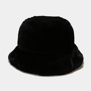 Furry Bucket Hat Fluffy Winter Warmer Fisherman Cap for Women 22167