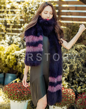 Load image into Gallery viewer, Real Fox Fur Scarf Ball Fur Wrap Cape Shawl Neck Warmer FS15503