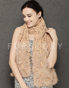 Real Knitted REX Rabbit Fur Scarf Beautiful Long Wrap Cape Shawl Neck Warmer Patches Color Top Quality FS15505