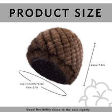 Load image into Gallery viewer, Womens Hats Winter Knitted Real Mink Fur Cap Women Fur Hat Winter Hat Headgear Ears Warmer Headdress Mink Women Hat Women&#39;s Hats &amp; Caps Fur Story FS13603