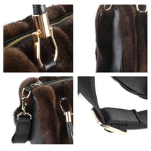 Load image into Gallery viewer, Women&#39;s Winter Brown Mink Fur Shoulder Handbag Leather Ladies Bag FS19805