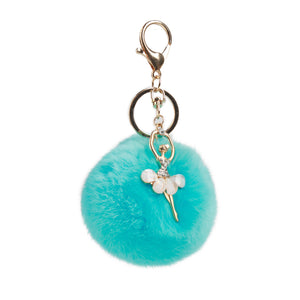 Fur Story FS16819 Fur Pom Pom KeyChain Bag Car Purse Charm Fluffy Fur Keychain Ball