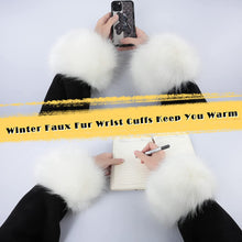 Load image into Gallery viewer, Women&#39;s Faux Fur Wrist Cuffs Winter Fluffy Arm Warmer Boot Cuffs Fur Leg Warmers
