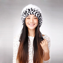 Load image into Gallery viewer, Cute Hats Fur Hat for Women Knitted Real Mink Fur Hat Fur Cap 14623