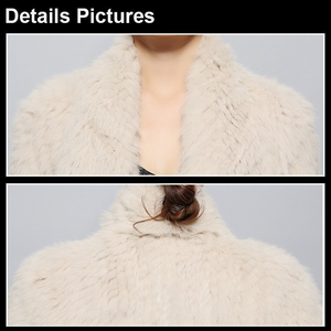Natural Rabbit Fur Coat Jacket Biggest Size Jacket Winter Long Overcoat