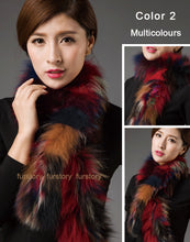 Load image into Gallery viewer, Silver Fox Fur or Fox Fur Scarf Wrap Cape Shawl Neck Warmer 3 Colors NEW FS050204
