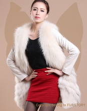 Load image into Gallery viewer, Natural Raccoon Fur Coat Female with Genuine Leather Elastic Sleeve Coats