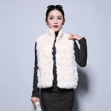 Load image into Gallery viewer, Natural Rabbit Head Fur Vest Waitcoat Jacket Coat