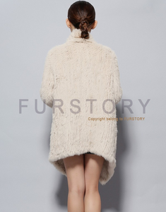Natural Rabbit Fur Coat Jacket Biggest Size Jacket Winter Long Overcoat