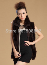 Load image into Gallery viewer, Natural Fur Vest Knitted Wool Blends Waistcoat Mandarin Collar Jacket