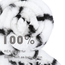 Load image into Gallery viewer, Women&#39;s Rex Rabbit Fur Scarf Ladies Winter Warm Knitted Flowers Crochet Fashion Scarf Scarves for Women Men