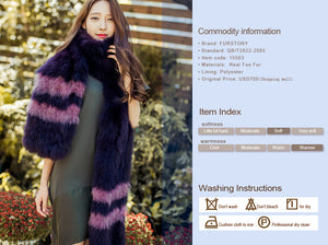 Real Fox Fur Scarf Ball Fur Wrap Cape Shawl Neck Warmer FS15503