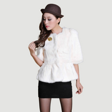 Load image into Gallery viewer, Natural Rabbit Fur Coat  Women&#39;  Fashion Grace Overcoat Jacket