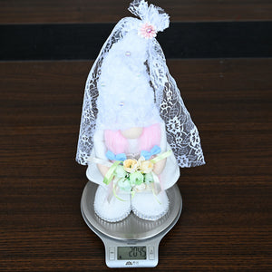 Wedding Gnome Decoration 2 Pcs Bride & Bridegroom Couples Plush Dwarf Elf 22B65