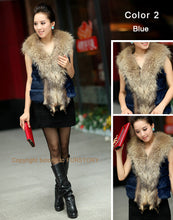 Load image into Gallery viewer, Natural Rabbit Fur Knitter Sweater Long Vest Waistcoat Jacket