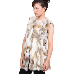 Natural Rabbit Fur Vest Waitcoat Jacket Coat