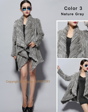 Load image into Gallery viewer, Natural Rabbit Fur Coat Jacket Biggest Size Jacket Winter Long Overcoat