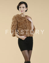 Load image into Gallery viewer, Real Rabbit Fur Coat Short Overcoat Jacket Womens&#39; Top Winter Dress Good Quality Fur Coat Female Fur Story FS13016