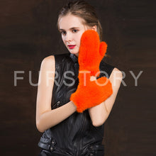Load image into Gallery viewer, Women&#39;s Knitted Mink Fur Gloves Winter Warm Fur Mittens 17819