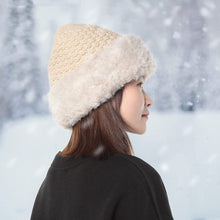Load image into Gallery viewer, Winter Hats Knit Cap Faux Fur Hat Fluffy Bucket Hat Snow Cap for Women 21623