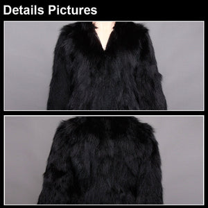 Natural Raccoon Fur Coat Women's Real Fur Jacket Long Sleeve Winter Warm Outwear 151256