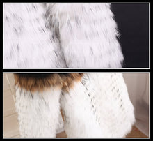 Load image into Gallery viewer, Real Raccoon fur stripes Coat jacket for women with Pom Pom Decoration 161124