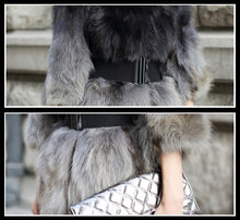 Load image into Gallery viewer, Real Raccoon Fur Jackets Coat for Women Fur Coats with Belt  161116
