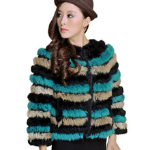 Load image into Gallery viewer, Real Knitted Rabbit Fur Coat Jacket Vest High Quality Fur Sweater Short Version Hot Sale Fur Story FS13004