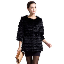 Load image into Gallery viewer, Women&#39;s  Long Style  Real Rabbit Fur Coat Full Pelt Natural Fur Coat 010109