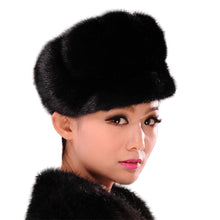 Load image into Gallery viewer, Women&#39;s Winter Hats Real Full Mink Fur Hats Women&#39;s Peaked Caps 13619