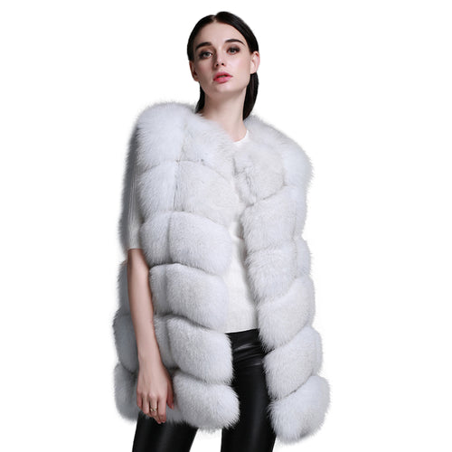 Women's Genuine Rabbit Fur Vest long style garment Women 15207
