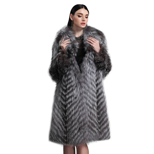 Women's Coats Natural Fur Coat Women Long Coats Real Fur Outwear 161159