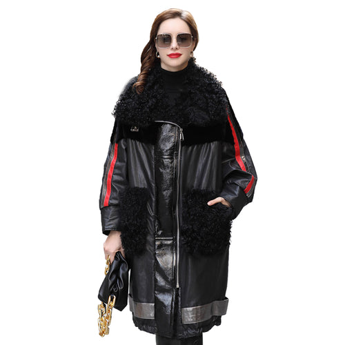 Sheepskin Women's Coat Large Size Light Fur Down Style Coat FS21116