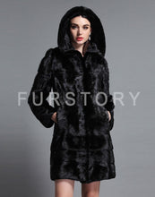 Load image into Gallery viewer, Women&#39;s Mink Fur Coat Large Size Cuff and Hem Removable Overcoat 161152