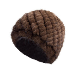 Womens Hats Winter Knitted Real Mink Fur Cap Women Fur Hat Winter Hat Headgear Ears Warmer Headdress Mink Women Hat Women's Hats & Caps Fur Story FS13603