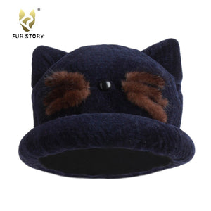 Winter Hats for  Women Lamb Fur Baseball Cap Casual Winter Warm Hat Fur Story FS18604