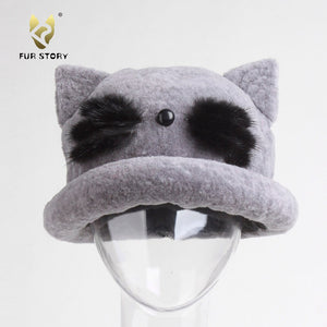 Winter Hats for  Women Lamb Fur Baseball Cap Casual Winter Warm Hat Fur Story FS18604