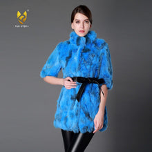 Load image into Gallery viewer, Women&#39;s Coats Colorful Real Fur Coat Female Rabbit Fur Winter Jacket 15185