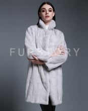 Load image into Gallery viewer, Women&#39;s Genuine Mink Fur Coat Turn Down Collar Natural Fur Women Jacket 16063