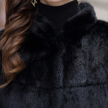 Load image into Gallery viewer, Mink Fur Grass Coat Mid Long Slim Sheepskin Coat for Women   21144